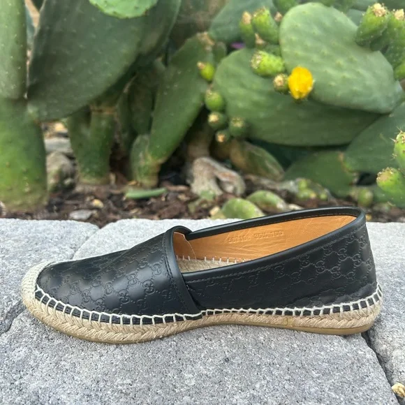 Gucci Black Leather Espadrilles - Picture 3 of 6